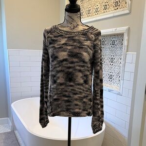 Rebecca Taylor Black and Cream Textured Sweater